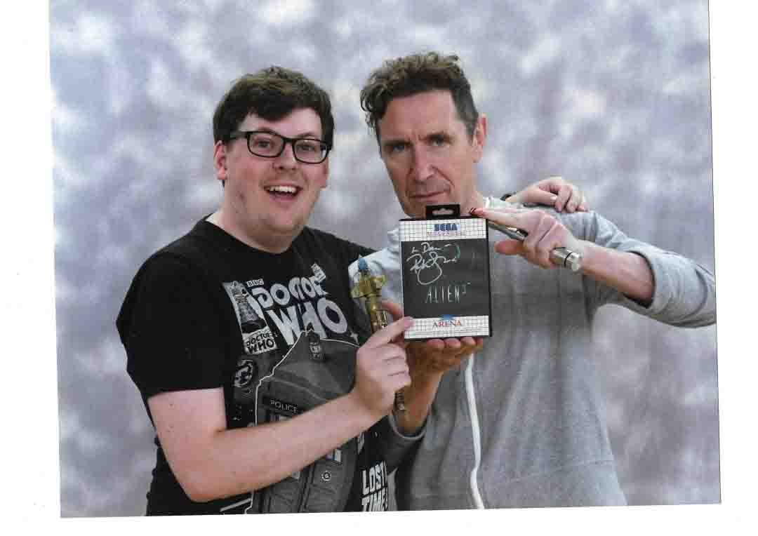 Dan Johnson with Paul McGann, who played the Eighth Doctor